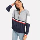 Shein Color-block Halter Zip Hoodie