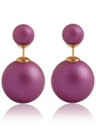 Shein Purple Bead Stud Earrings