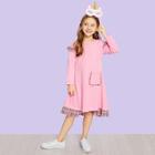 Shein Toddler Girls Contrast Frill Trim Dress