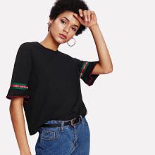 Shein Striped Ruffle Sleeve Tee