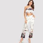 Shein Floral Ruffle Cami Top & Pants