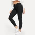 Shein Solid Ripped Skinny Pants