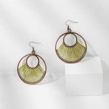 Shein Double Circle Tribal Drop Earrings