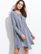 Shein Grey Lace Up Tee Dress