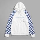 Shein Men Raglan Sleeve Plaid Letter Print Hoodie