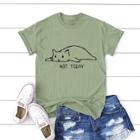 Shein Cat And Letter Print Tee