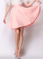 Shein Pink High Waist Flare Skirt