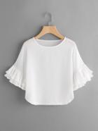 Shein Layered Pleated Frill Sleeve Top