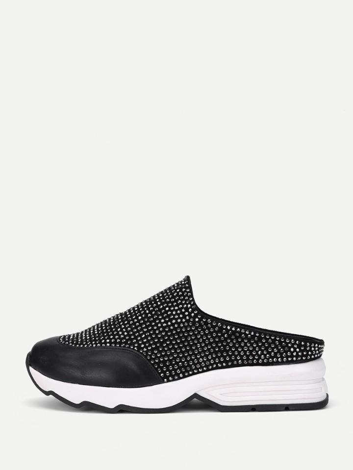 Shein Studded Detail Pu Slip On Shoes