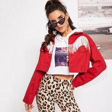 Shein Fringe Detail Crop Jacket
