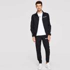 Shein Men Letter Detail Contrast Sideseam Jacket & Pants Set