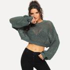 Shein Loose Knit Solid Crop Jumper