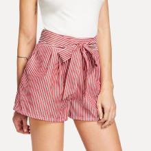 Shein Self Tie Waist Striped Shorts