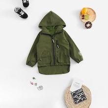 Shein Toddler Boys Letter Print Zipper Back Dip Hem Jacket