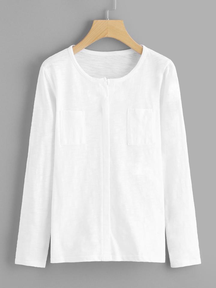 Shein Pockets Front Tee