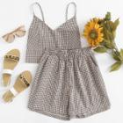 Shein Checked Cami Top With Shorts