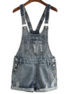 Shein Ripped Denim Cuffed Romper