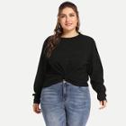 Shein Plus Twist Hem Solid Sweatshirt