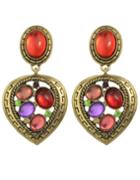 Shein Colorful Gemstone Heart Earrings