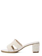 Shein White Faux Suede Open Toe Sandals