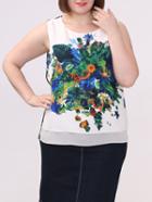 Shein Plus Size Contrast Abstract Print Tank Top