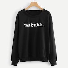 Shein Plus Letter Print Sweatshirt