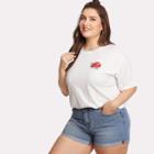 Shein Plus Embroidered Appliques Tee