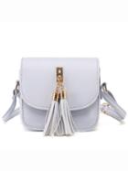 Shein Grey Tassel Embellished Flap Bag