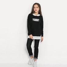 Shein Girls Letter Print Hooded Sweatshirt