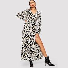 Shein Single Breasted Leopard Print Dress