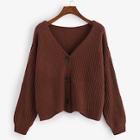 Shein Single Breasted Solid Sweater