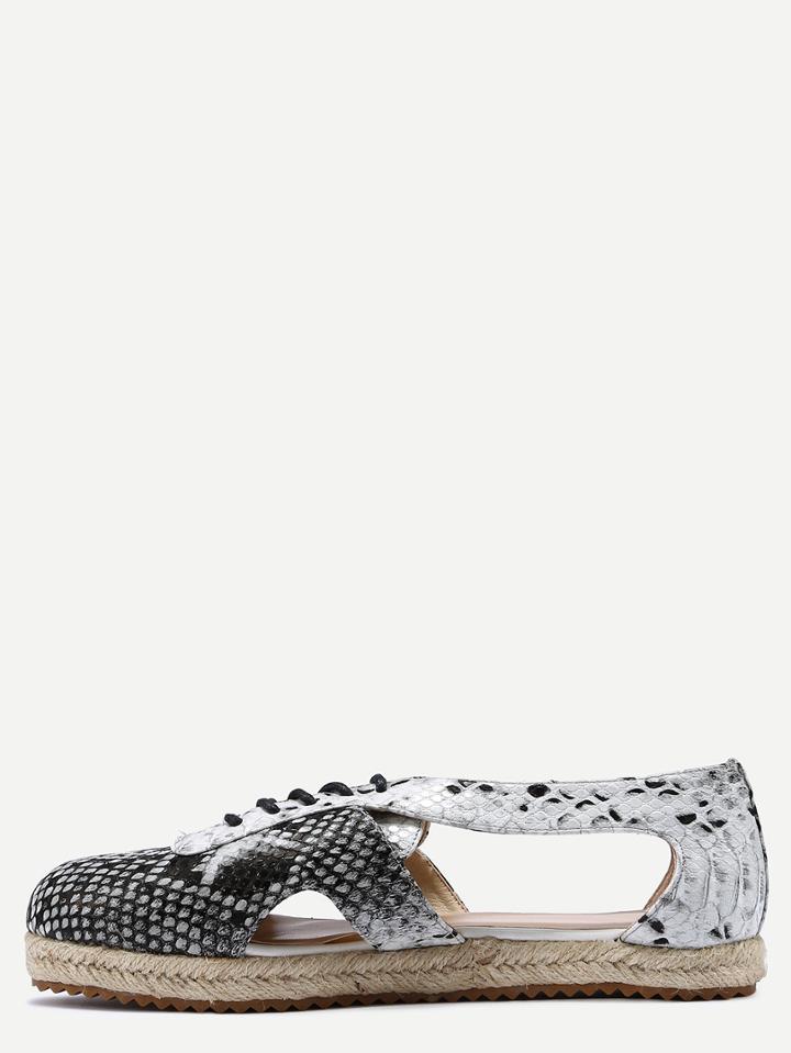 Shein Serpentine Lace Up Cut Out Flats