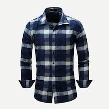 Shein Men Plaid Denim Shirt