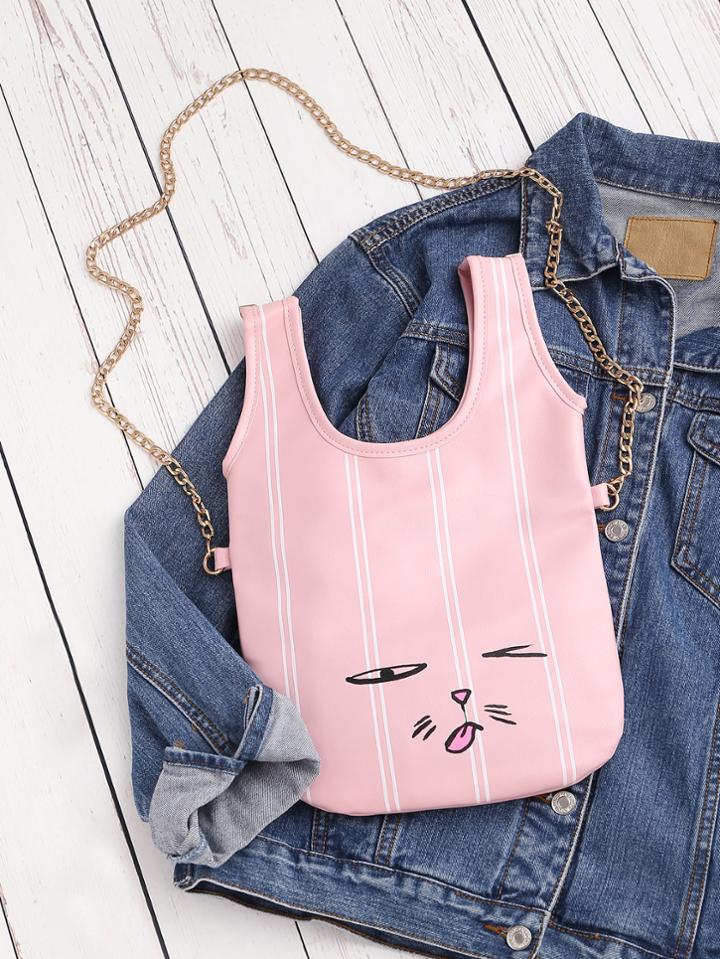 Shein Facial Print Vest Shaped Crossbody Bag