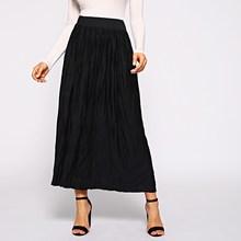 Shein Pleated Wide Waistband Skirt