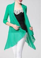 Rosewe Comfortable Green Three Quarter Sleeve Cardigans For Woman