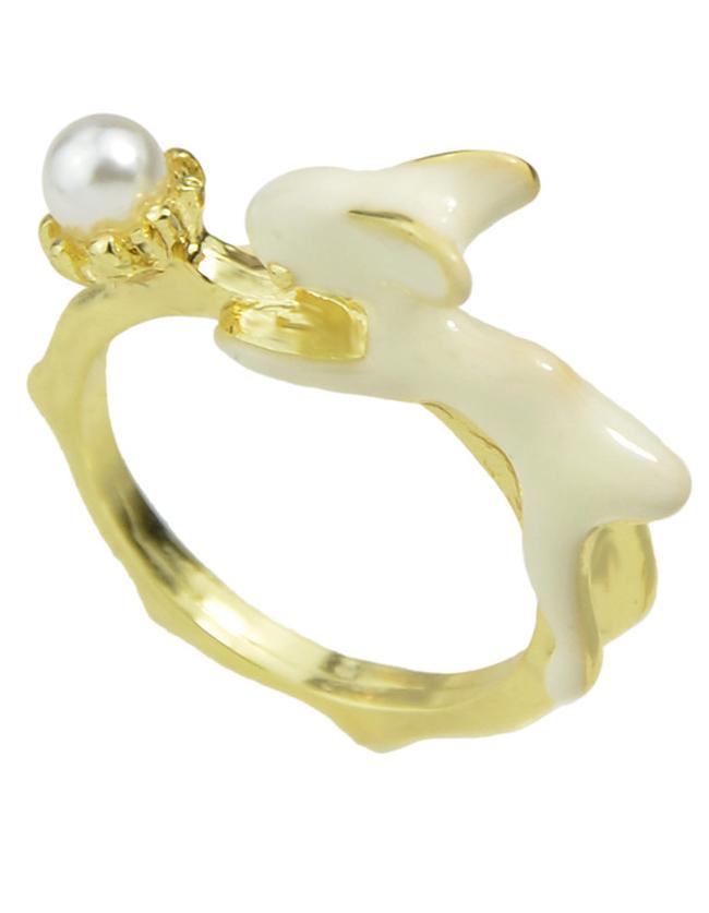 Shein Punk Rock Pearl Metal Rings