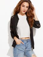Shein Black Lace Raglan Sleeve Jacket