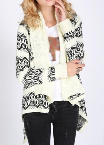 Rosewe New Arrival Long Sleeve Turndown Collar Printed Cardigans