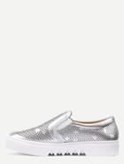 Shein Silver Almond Toe Pierced Flats