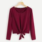Shein Strappy Neck Knot Hem Tee