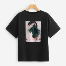 Shein Bow Tie Detail Figure Tee