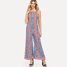 Shein Geo Print Wide Leg Jumpsuit