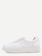Shein White Pu Rubber Sole Low Top Sneakers