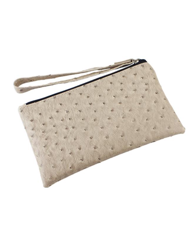 Shein Khaki Simple Design Pu Clutch Bag