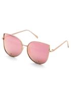 Shein Gold Frame Pink Cat Eye Stylish Sunglasses