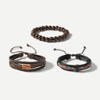 Shein Men Woven & Beaded Bracelet Set 3pcs