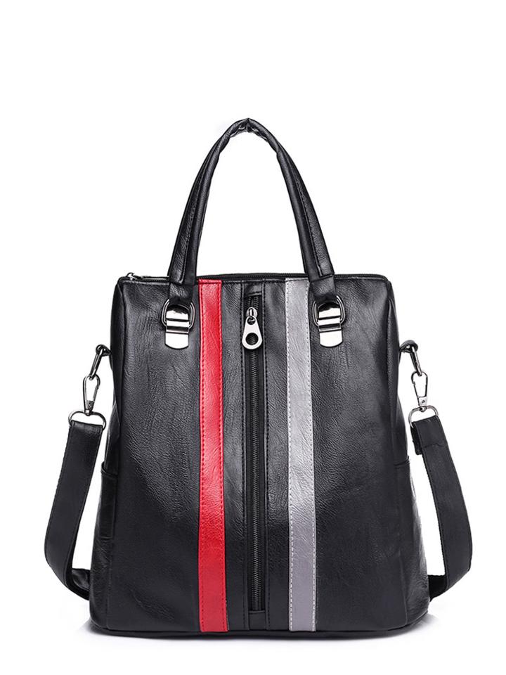 Shein Striped Detail Zip Front Backpacks Bag