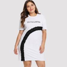 Shein Plus Letter Print Tee Dress