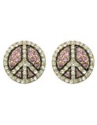 Shein Pink Round Fancy Stud Earrings